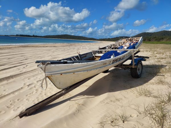beach netting boat